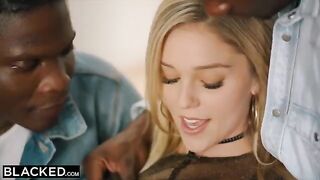 Blonde Kali Rose gets fucked by six black cocks in HD