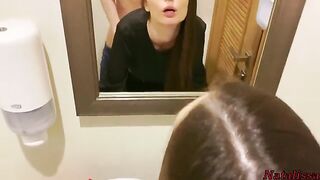 Petite teen Natalissa gets fucked in the restaurant toilet