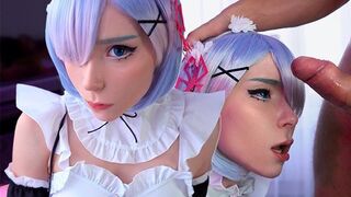 Kawaii maid gives deepthroat blowjob to her boss in this hot POV scene