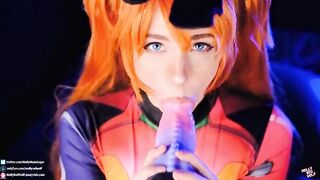 Asuka Langley-Short haired teen gets her pussy filled with cum