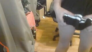 Young schoolgirl makes blowjob and fucks at home with boyfriend
