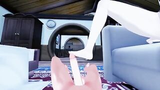Foot job with Lumine from Genshin Impact in the best anime hentai foot fetish fap challenge