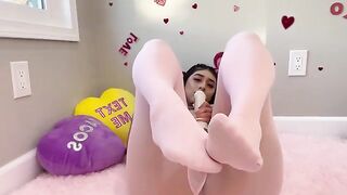 Violet Myers caresses her big ass on Valentine's Day, solo style
