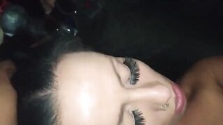 The pay back. A slutwife is getting fucked by a driver in the middle of the road. Real public sex