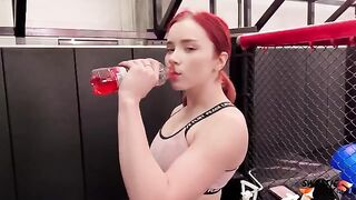 Trainer gave a hard ass fuck and facefuck to the ginger after work out