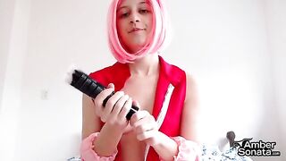 Sakura Haruno teaches how to masturbate like a pro in cosplay