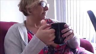 The blonde step mom, Brianna Beach, makes a video for her step son