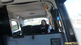 Fake taxi ride with Sabien Demonia in fishnets turns hardcore