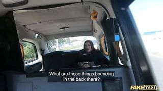 Fake taxi ride with Sabien Demonia in fishnets turns hardcore