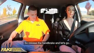 A hot student is being fucked by a fake driving school instructor