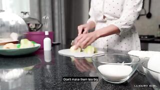 Luxury Girl shares intimate American Pie moment from her kitchen, showcasing passion