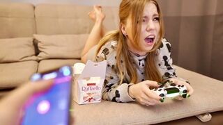 The guy finished with Lovense, then Kisankanna was fucked in the mouth