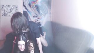 Cute babe has a hot and sensual cyberpunk-themed sex session