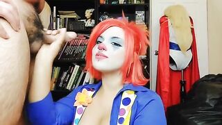 The sexy clown girl is quitting her porn job