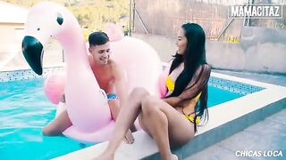 Andreina Deluxe enjoys hardcore sex by the pool with a huge dick