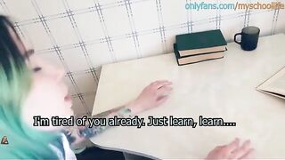 A schoolgirl was fucked by a teacher in anal in a roleplay scene