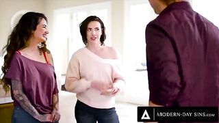 Casey Calvert and Arabelle Raphael seduce her ex-boyfriend for a threesome