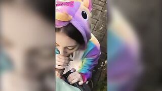 Babe ran away, met a guy and had sex with him outdoors