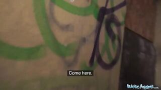 An 18-year-old girl demonstrates her blowjob and sex skills in a basement