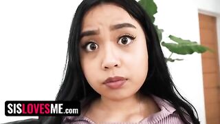 The lucky stepbrother fucked her big assed busty stepsis to keep secrets