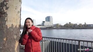 First rimjob and porn with Asia College Girl Luna I, picked up and fucked hard