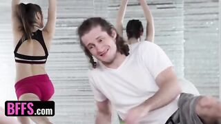 A yoga master fucked with his student and her friends during the lesson