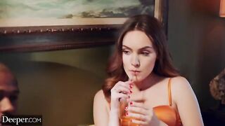 Sexy brunette Freya knows exactly how to get her man's undivided attention