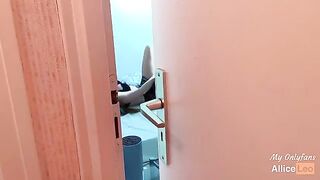 I observe my half-sister while she masturbates, then I offer her my cock and she accepts!
