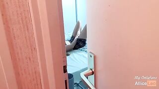 I observe my half-sister while she masturbates, then I offer her my cock and she accepts!