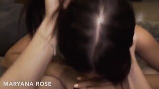 A hot girl was taught by her friend to engage in intense intimacy