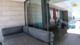 A blonde girl with socks gets fucked by her boyfriend