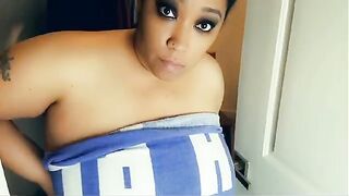 Big black BBW stepmom gets cornered and fucked by her stepson in the closet