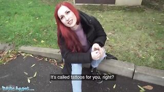 Public Agent: A young woman with a fiery look is offered money for a casting session