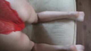 A cute girl is getting spanking, she loves it very much