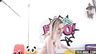 Cute blonde Rebel Rhyder gets her asshole gapped in intense anal action