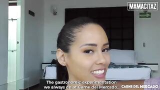 Skinny brunette babe Andreina De Luxe shakes big ass on a huge dick