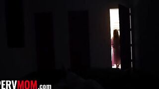 A lucky guy gets his dick between the huge natural tits of his hot stepmom Jessica Starling in the pool