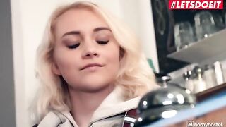 Petite teen Marilyn Sugar from Horny Hostel gets fucked by a thief with a big cock