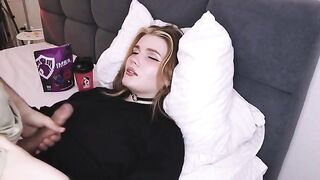 A cute girl made a fool of a guy by squeezing his dick in her tits