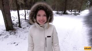A cute girl is having fun with a guy in the park - POV