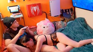 Gamer girl gets fucked while playing Elden Ring
