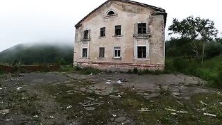 Exhibitionist girl gets fucked in a horrible building
