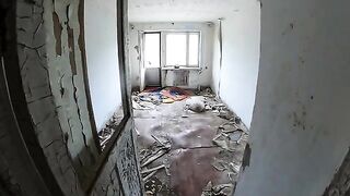 Exhibitionist girl gets fucked in a horrible building