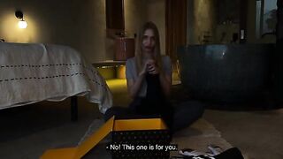 Unboxing with hot babe Californiababe, who gets wild and passionate after unpacking