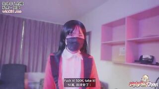 Yumeko Kakegurui lost a bet, no panties, no condoms, raw sex, and cum swallowing