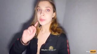 We fucked on the stairs while parents were at home - Cum in panties and put them on - POV 4K