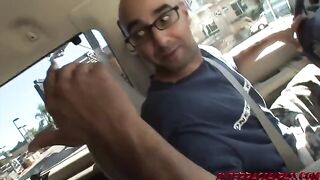 The guy immortalized the moment with a passionate backseat blowjob
