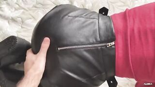 The girl is teasing her classmate, he rewarded her with cum on her clothes