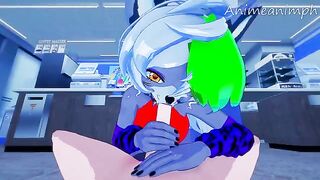 Roxanne Wolf gets fucked by a giant Freddy Fazbear in this 3D hentai
