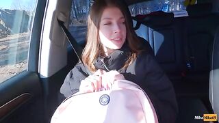 Beautiful hitchhiker agreed to sex for money with the Public Agent